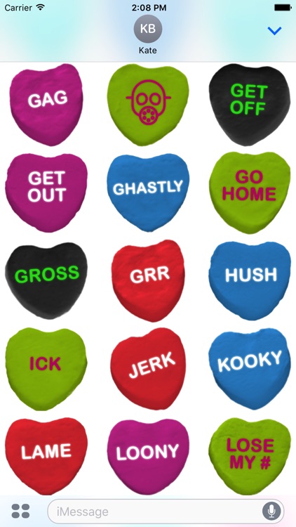 Candy Hearts Stickers #2 for iMessage