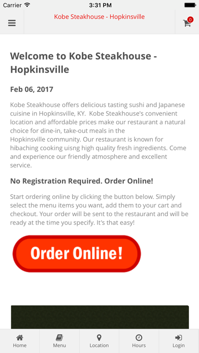 How to cancel & delete Kobe Steakhouse - Hopkinsville from iphone & ipad 1