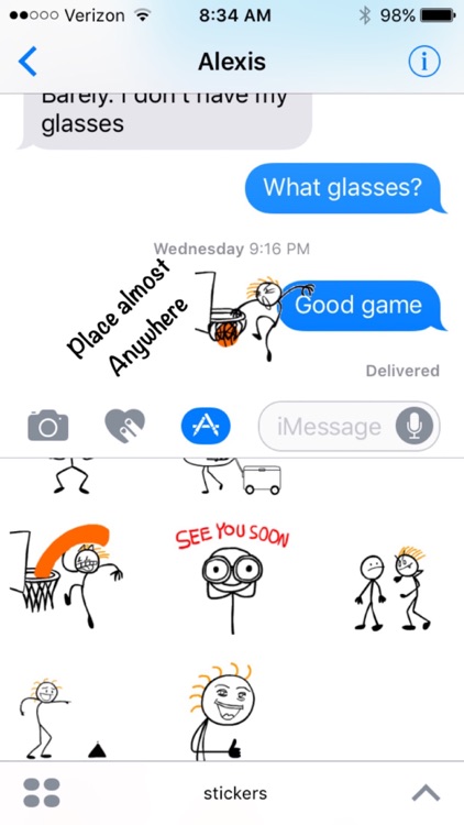 Stick Texting Stickers for iMessage