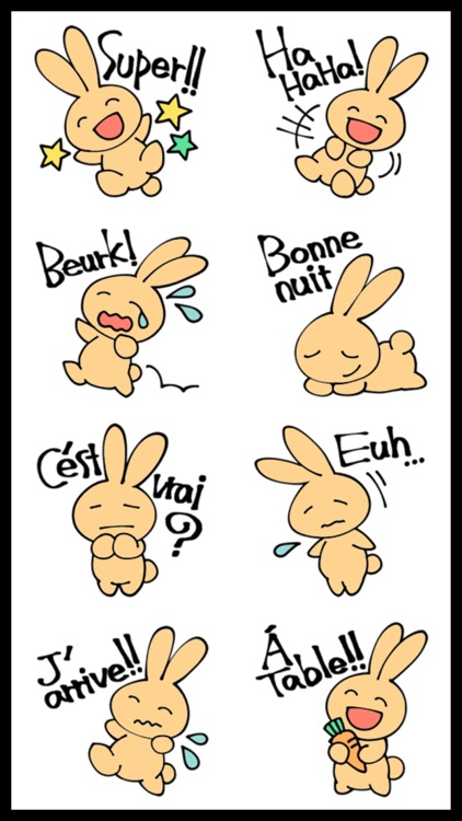 French Bunny Stickers