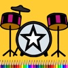 Drum Set Colouring Activities For Kids And Adults