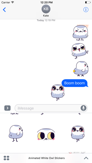 Animated White Owl Stickers For iMessage(圖5)-速報App