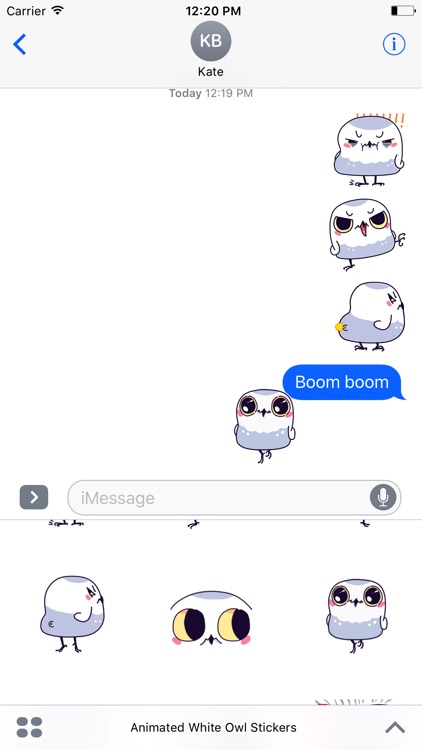 Animated White Owl Stickers For iMessage screenshot-4