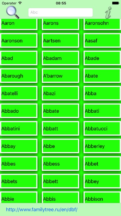 A list of surnames