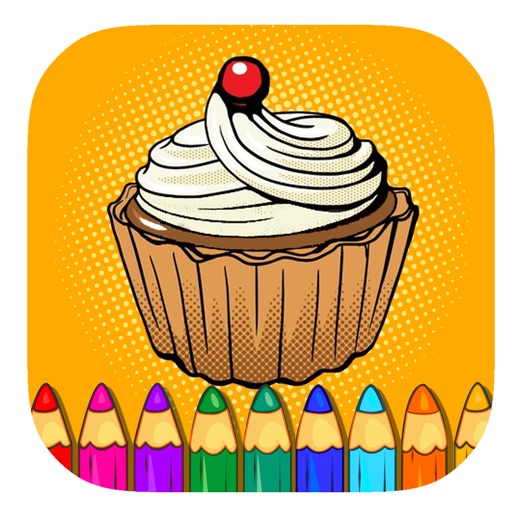 Toddler Kids Coloring Page Cup Cake Game Edition iOS App