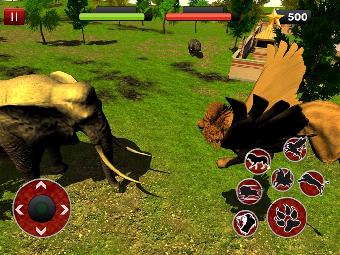 フライングライオンシミュレータ：怒っている野生の動物の戦い