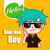 Hellowe Stickers: Blue Hair Boy