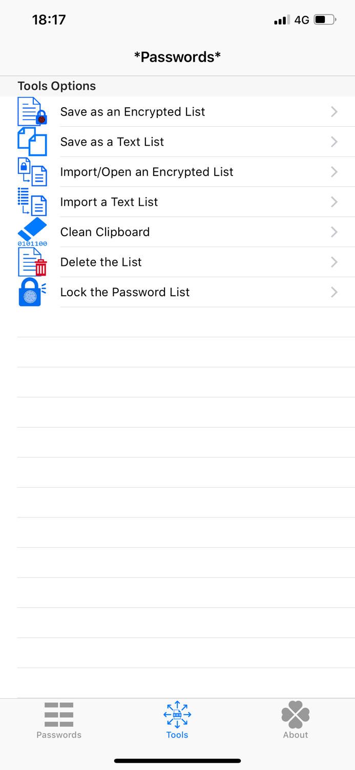 Passwords Select  Paste