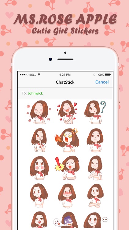 Ms.Rose Apple Stickers Emoji Keyboard By ChatStick