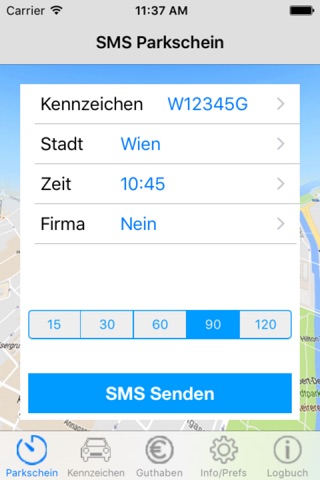 SMS Parkschein screenshot 2
