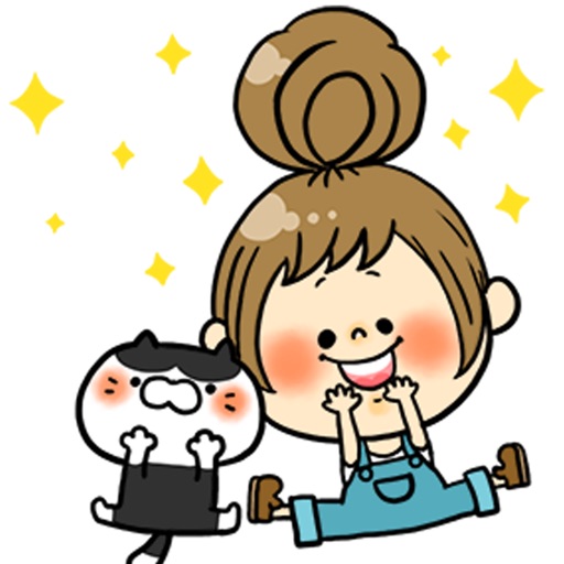 Girl&Cat Sticker