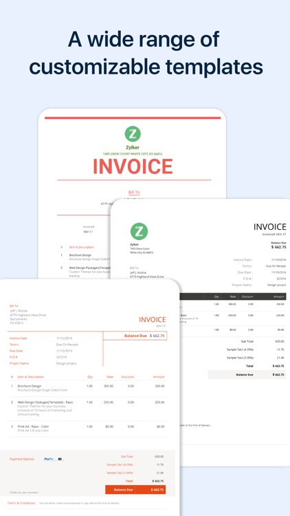 Zoho Invoice - Billing App