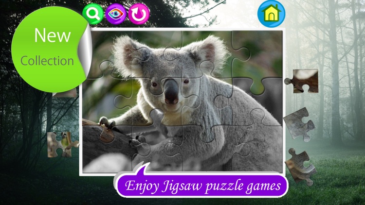 Animals in forest jigsaw puzzle games for kids