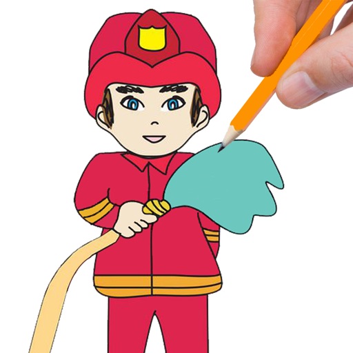 Coloring Page Game Version Fireman