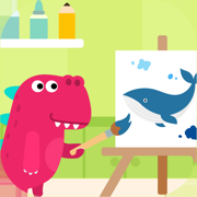 儿童画画游戏：恐龙着色书-宝宝学简笔画大全益智涂鸦涂色画画板
