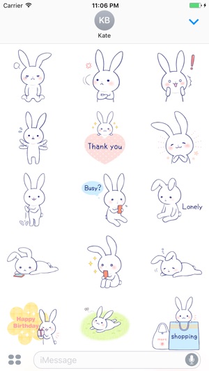 Zinnia The Lovely Rabbit English Stickers(圖2)-速報App