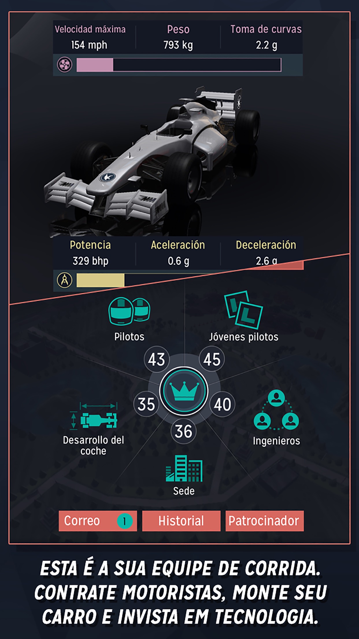 Screenshot do app Motorsport Manager Handheld