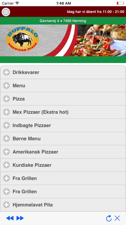 Ja enkelt gang Nat sted Buffalo Pizza Herning by Meal4U.dk