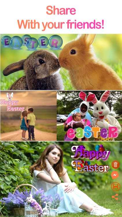 Easter Bunny Greeting Card With Frames & Stickers screenshot-3