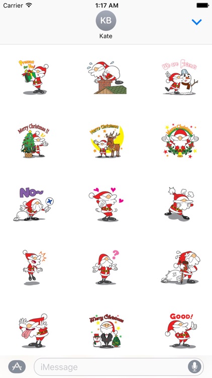 Stickers Of Funny Santa Claus