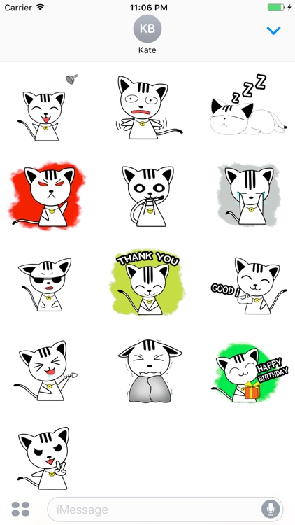 Moses The Lucky White Kitten Stickers