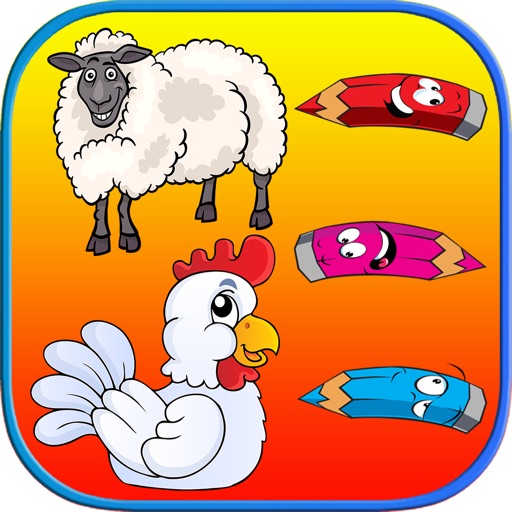 Farm Animals Coloring Book For Kids - First Words Icon