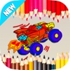 Kids Coloring Hot Monster Truck - 4x4 Wheels