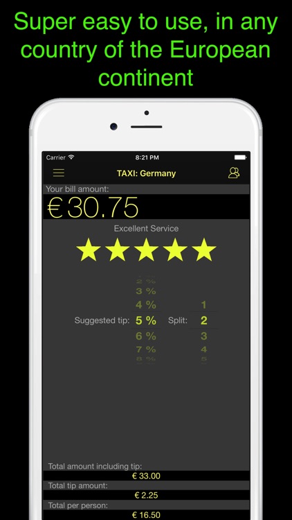 Europe Tip Calculator - for all European countries
