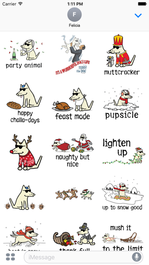 Teddy the Dog: Happy Howlidays Stickers(圖2)-速報App