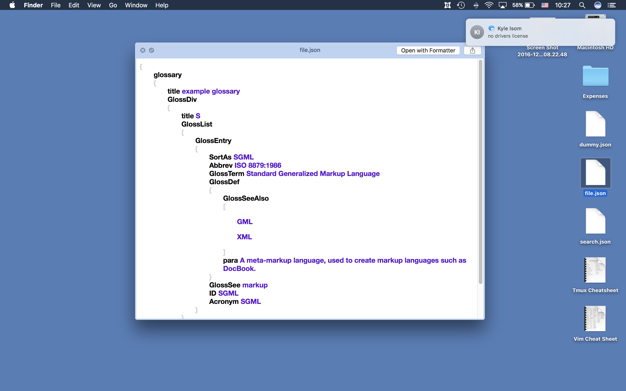 Formatter: JSON for Xcode app screenshot
