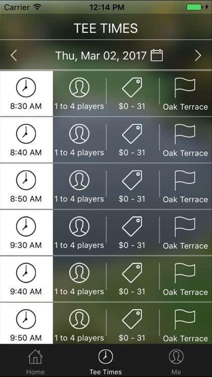 Oak Terrace Golf Tee Times