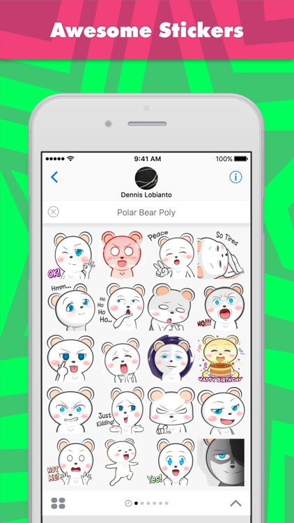 Polar Bear Poly stickers by DeLo