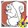 Coloring Page and Paint Squirrels