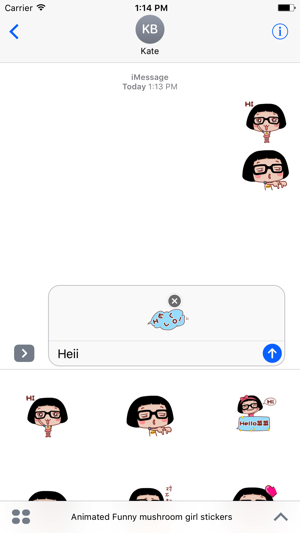 Animated Funny Mushroom Girl Stickers For iMessage(圖3)-速報App