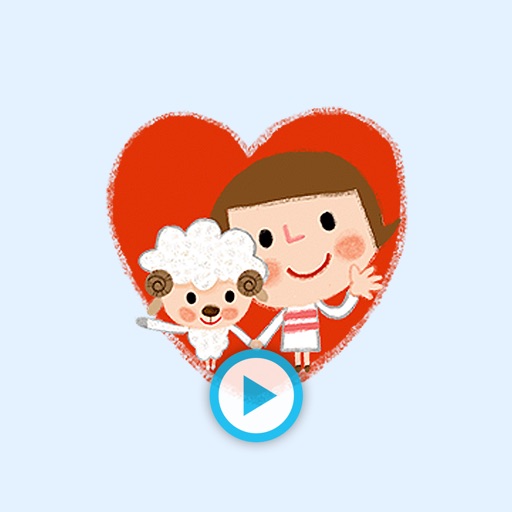 Little Girl and A Cute Sheep - Animated Stickers