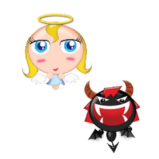 Demon And Angel Cartoon Animated Emoticon