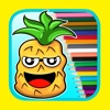 Cartoon painting and drawing fruit coloring
