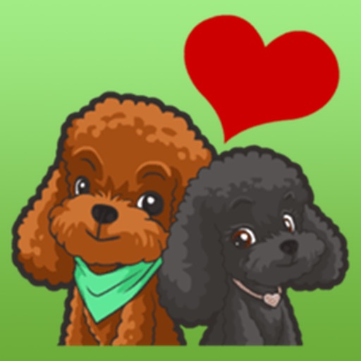 Lovely Couple Poodles Stickers icon