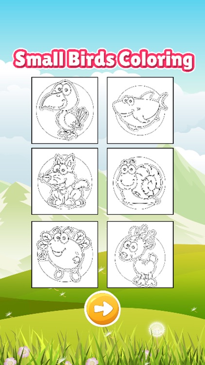 Small birds coloring book for kids games