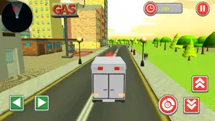 Screenshot 1 911 Blocky Ambulance Sim Game iphone