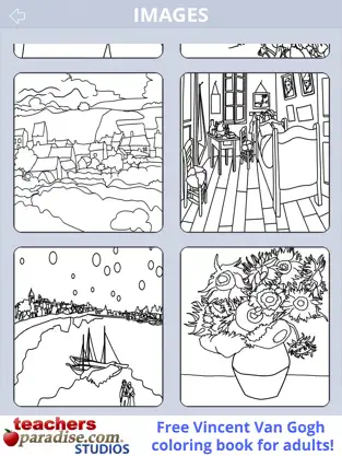 Captura de Pantalla 4 Van Gogh Paintings - Coloring Book for Adults iphone