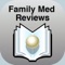 The app offers 10 or more free multiple-choice questions with explanations for 3 different Family Practice Board Review Topics