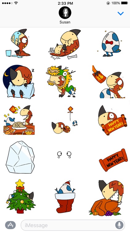 Tikka & Benedict - animated dinosaur stickers