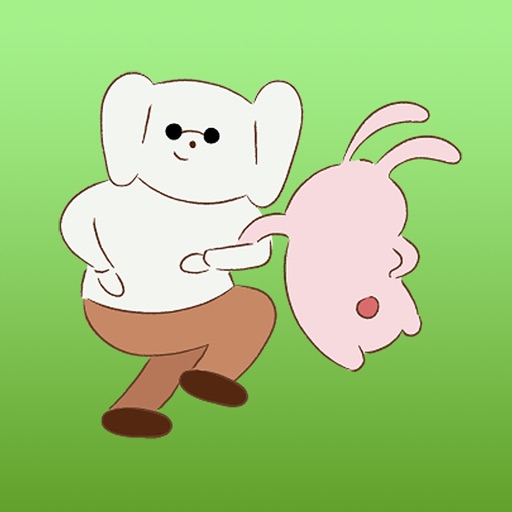 Friend Couple Cotton Dog And Bunny Sticker