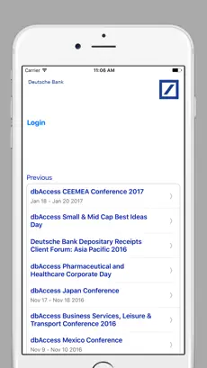 Screenshot 1 Deutsche Bank Events Europe iphone