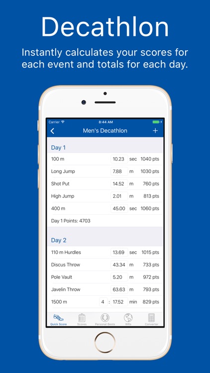 Track and Field Combined Events Calculator