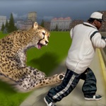 angry cheetah ready to destroy town