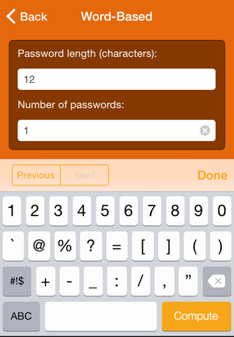 Wolfram Password Generator Reference App - náhled