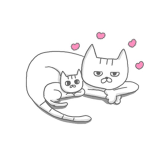 Mother Cat and Her Kitten Sticker