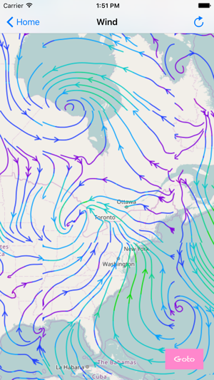 Weather Map with wind,wave height and ai